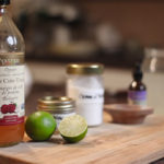 Six ingredients used to make apple cider vinegar ACV fasting drink including magnesium, limes, stevia salt and potassium